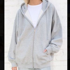 Grey zip up hoodie